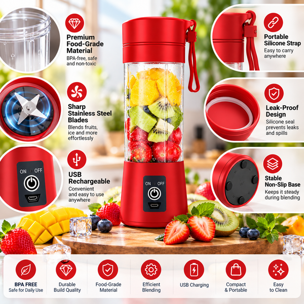 KartUp Portable Juicer – USB Rechargeable Blender (380 ml)