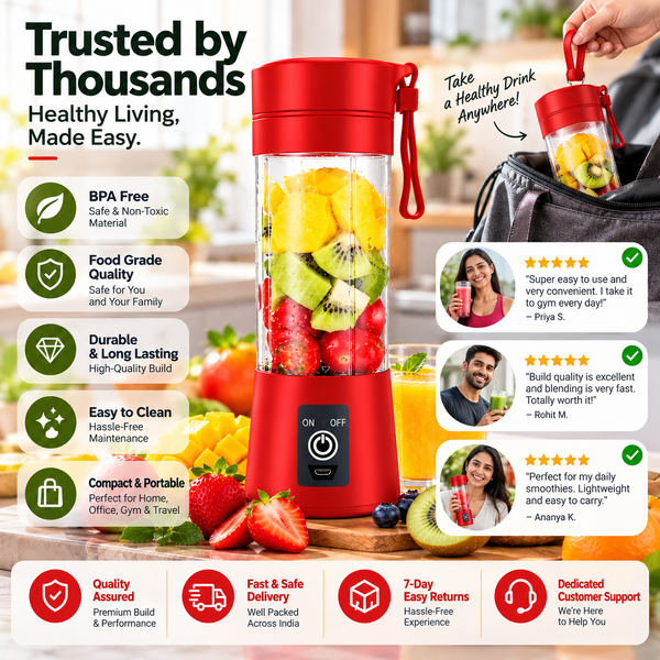 KartUp Portable Juicer – USB Rechargeable Blender (380 ml)